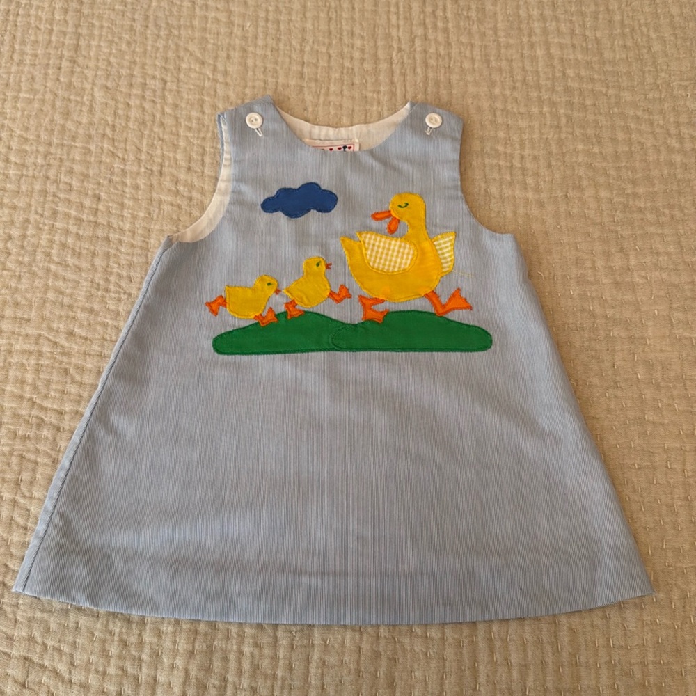 Hearts Designs Vintage 1980s dress with embroidered ducks 3T
